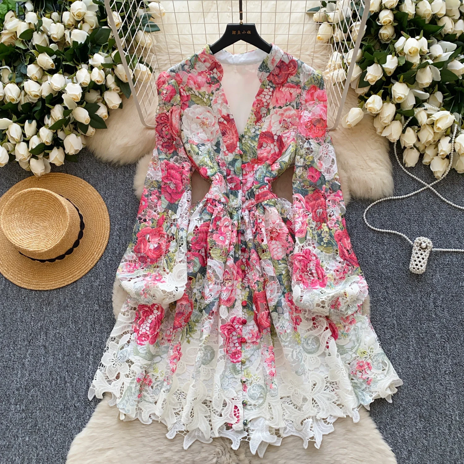 Floral Embroidery Lace Dress