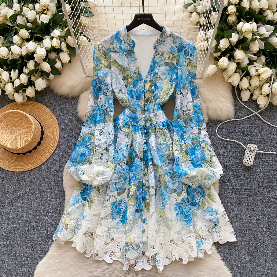 Floral Embroidery Lace Dress