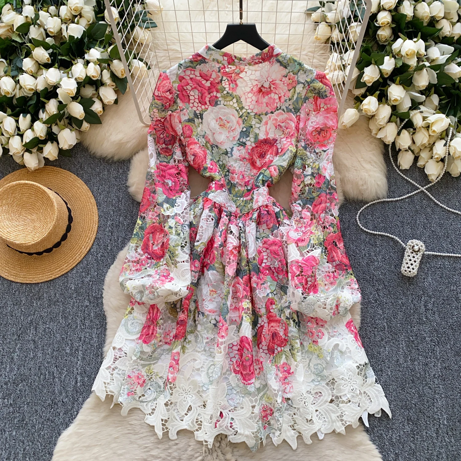 Floral Embroidery Lace Dress
