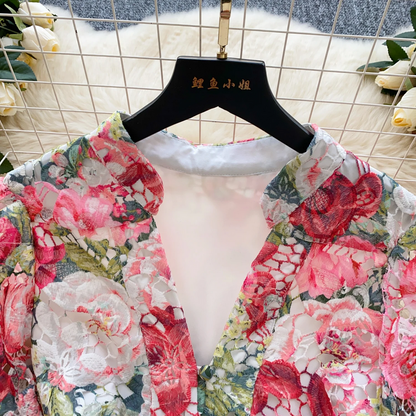 Floral Embroidery Lace Dress