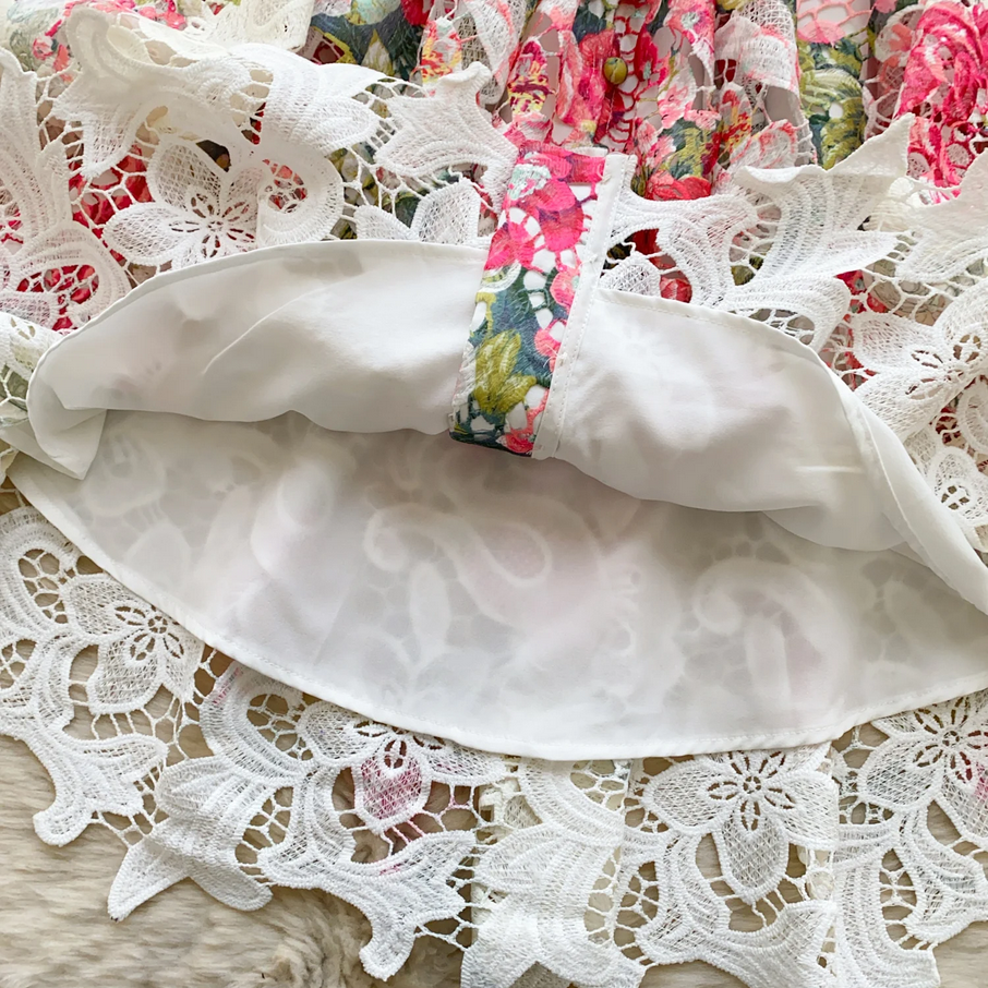 Floral Embroidery Lace Dress