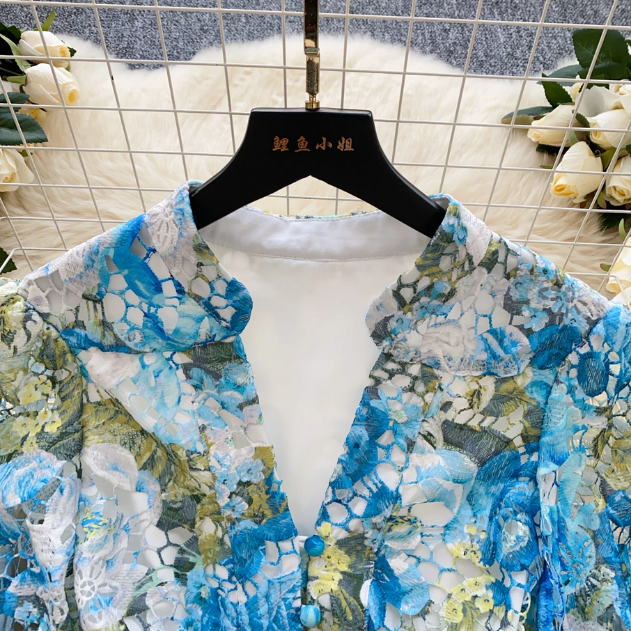 Floral Embroidery Lace Dress