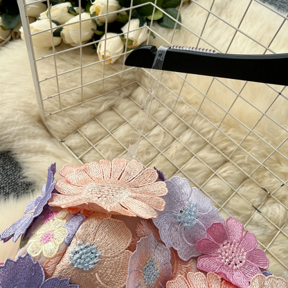 Pastel 3D Floral Mesh Lace Dress