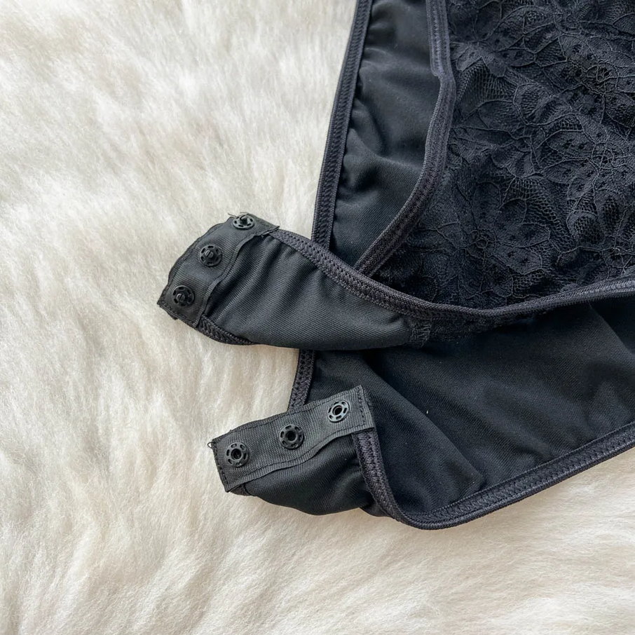 Black Velvet Mesh Bodysuit