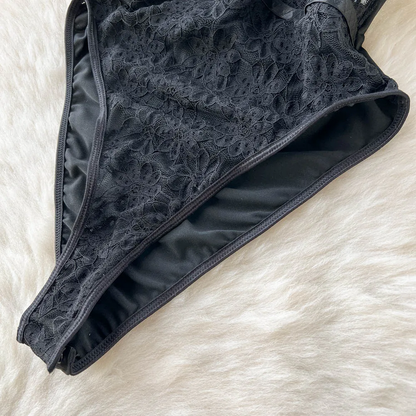 Black Velvet Mesh Bodysuit