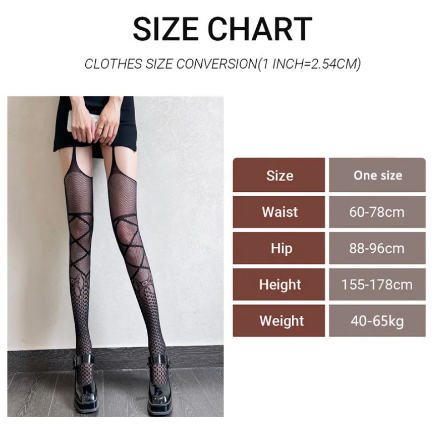 Black Mixed Pattern Tights