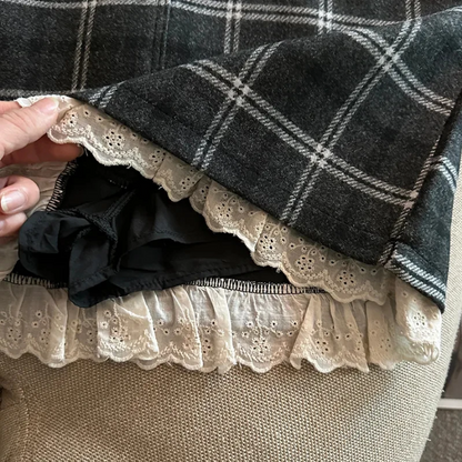 Plaid Belted Mini Skirt