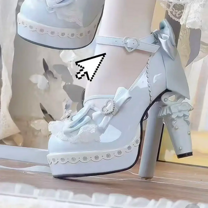 Kawaii Lolita Bow Platform Heels