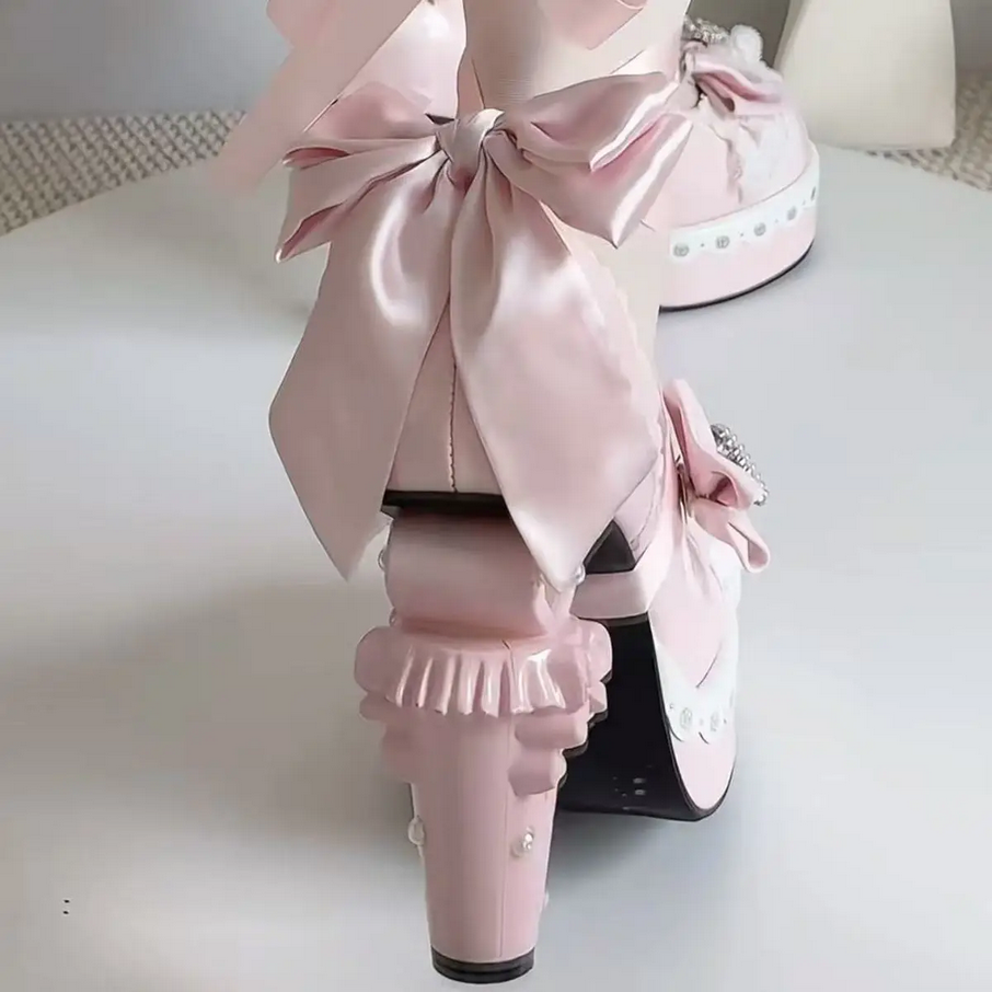 Kawaii Lolita Bow Platform Heels
