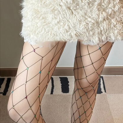 Colorful Star Fishnet Tights