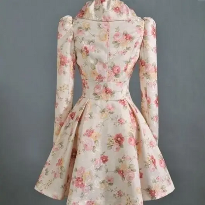 Romantic Floral Fit & Flare Coat