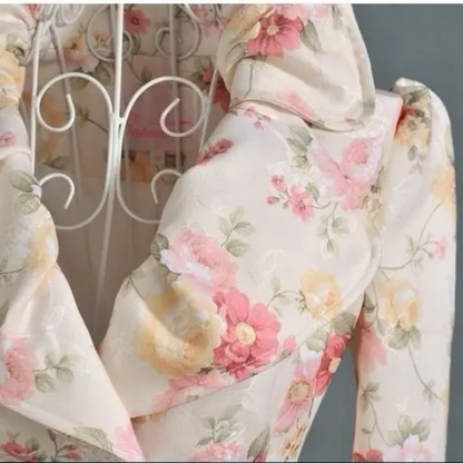 Romantic Floral Fit & Flare Coat