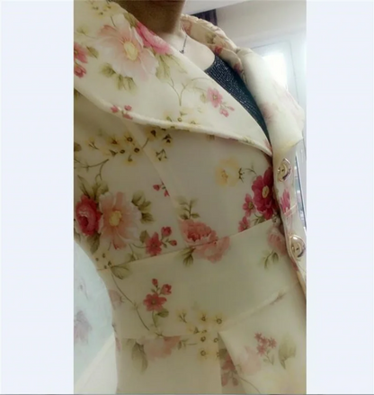 Romantic Floral Fit & Flare Coat