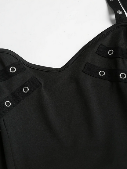 Classic Black Hooded Fit & Flare Dress