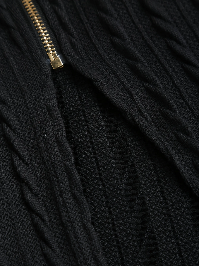 Witchy Black Hooded Coat with Moon Belt