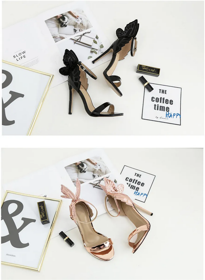 Magical Butterfly Wing Rose Gold Heels