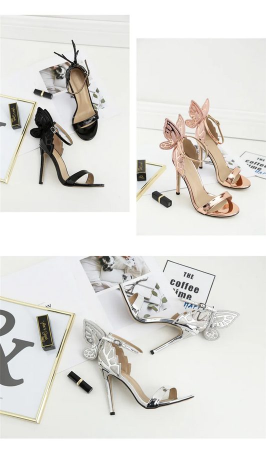 Magical Butterfly Wing Rose Gold Heels