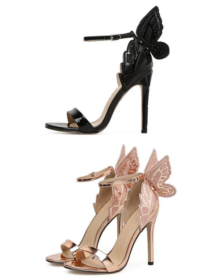Magical Butterfly Wing Rose Gold Heels