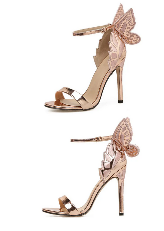 Magical Butterfly Wing Rose Gold Heels