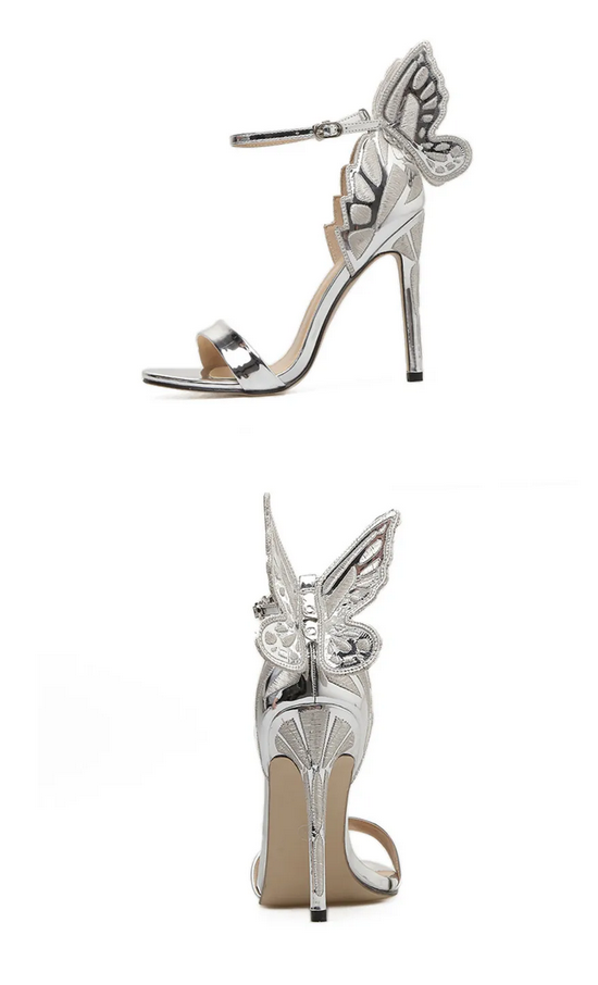 Magical Butterfly Wing Rose Gold Heels