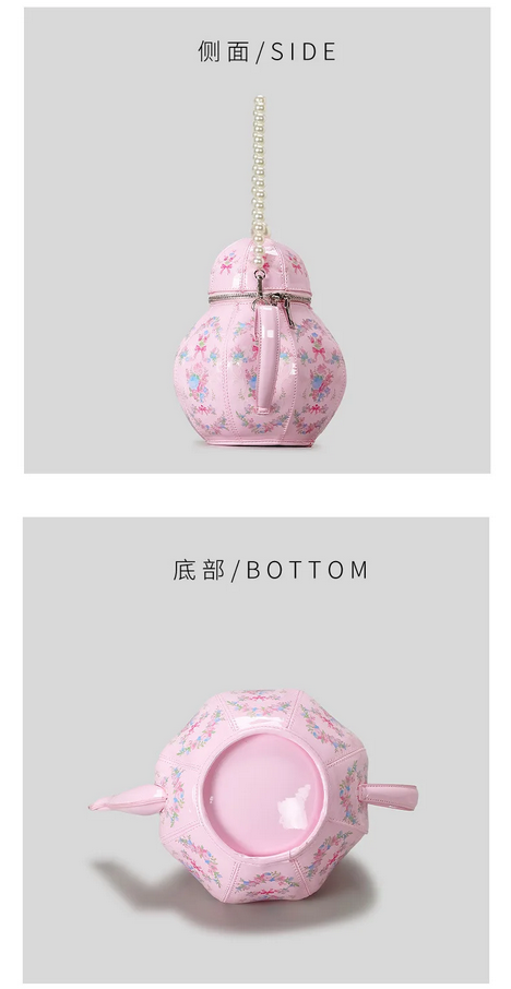 Enchanted Tea Party Teapot-Shaped Crossbody Bag