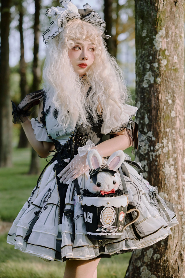Adorable Bunny in Teacup Crossbody Bag - Lolita Style