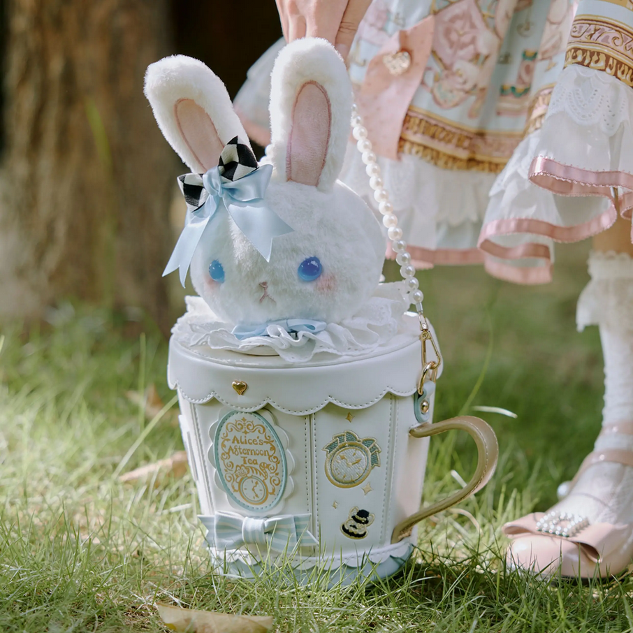Adorable Bunny in Teacup Crossbody Bag - Lolita Style