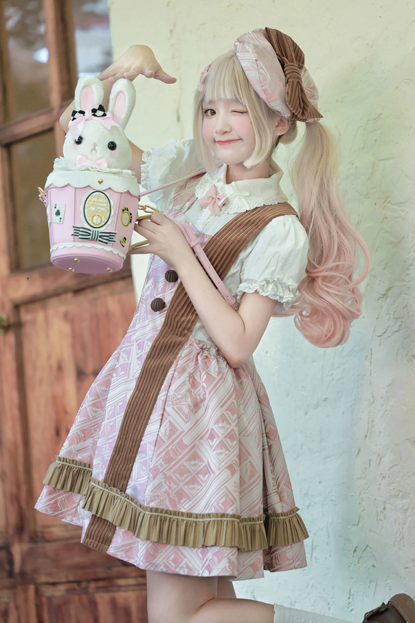 Adorable Bunny in Teacup Crossbody Bag - Lolita Style