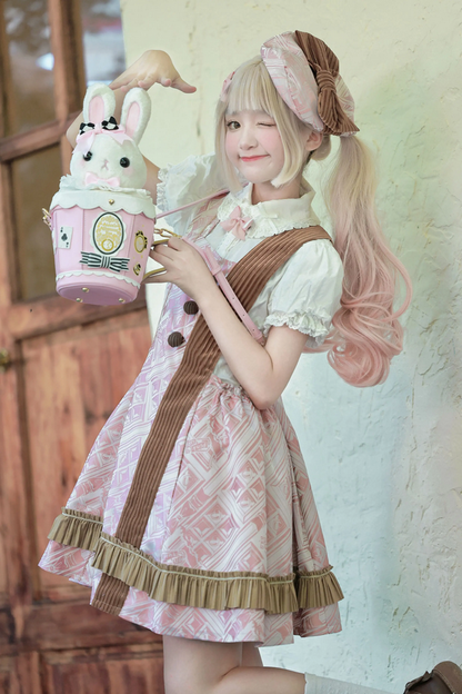 Adorable Bunny in Teacup Crossbody Bag - Lolita Style