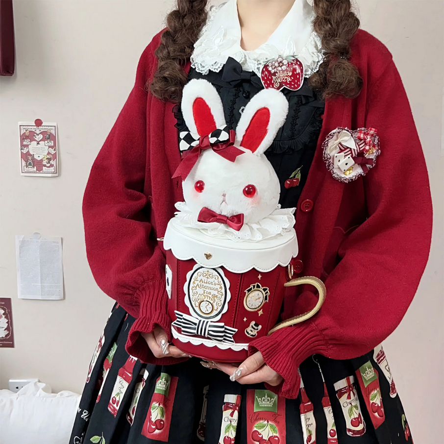 Adorable Bunny in Teacup Crossbody Bag - Lolita Style