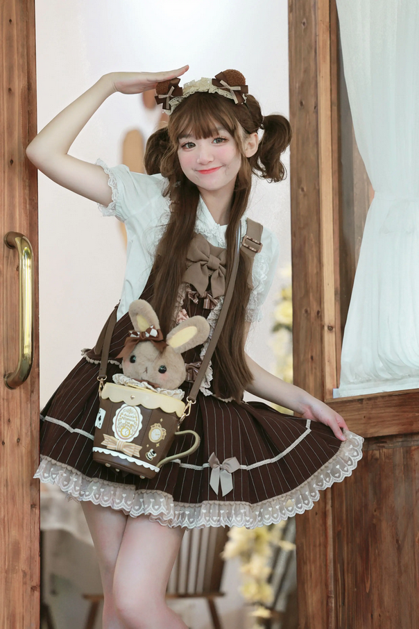 Adorable Bunny in Teacup Crossbody Bag - Lolita Style