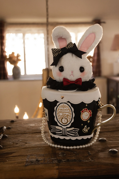 Adorable Bunny in Teacup Crossbody Bag - Lolita Style