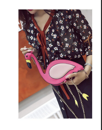 Pretty in Pink Flamingo Crossbody Bag