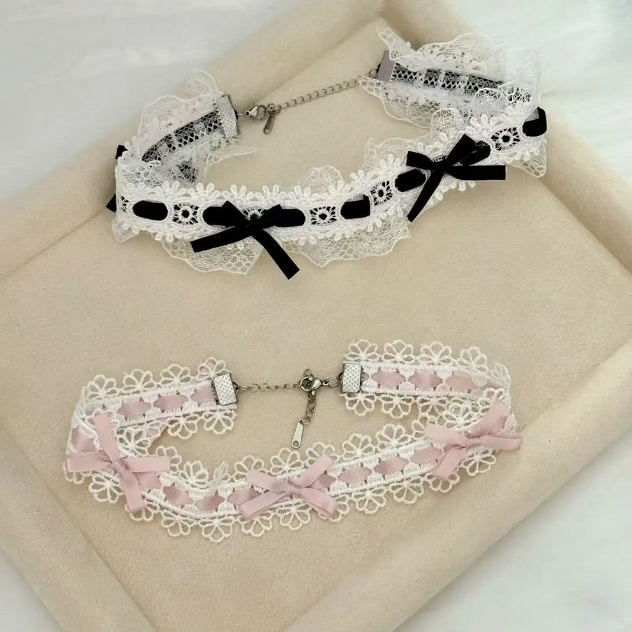 Victorian Dreams Lace & Ribbon Choker Necklace