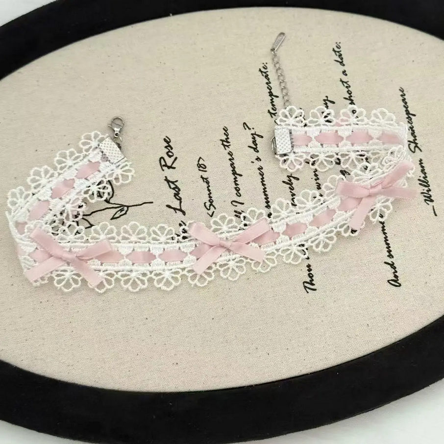 Victorian Dreams Lace & Ribbon Choker Necklace