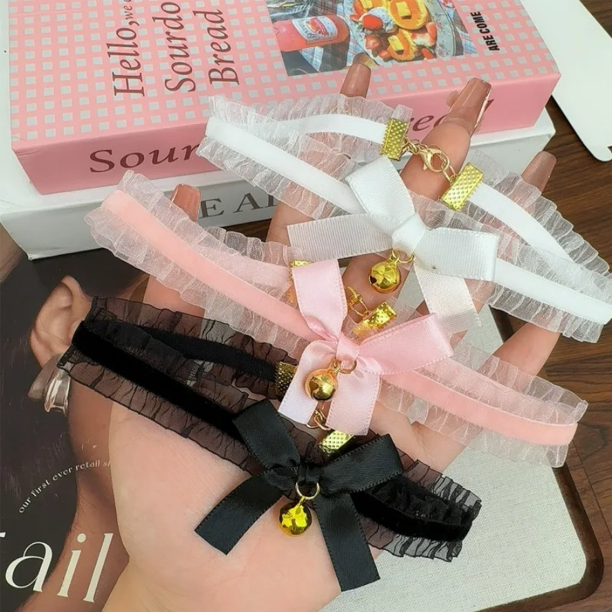 Sweet Bell Ruffle Lace Choker Necklace