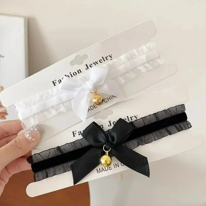 Sweet Bell Ruffle Lace Choker Necklace