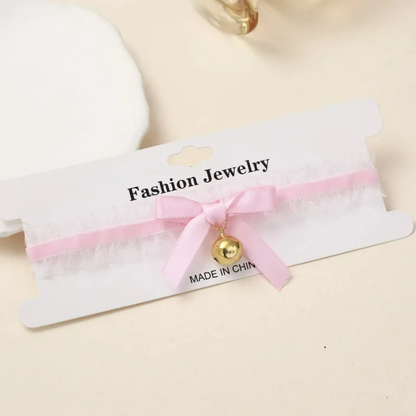 Sweet Bell Ruffle Lace Choker Necklace