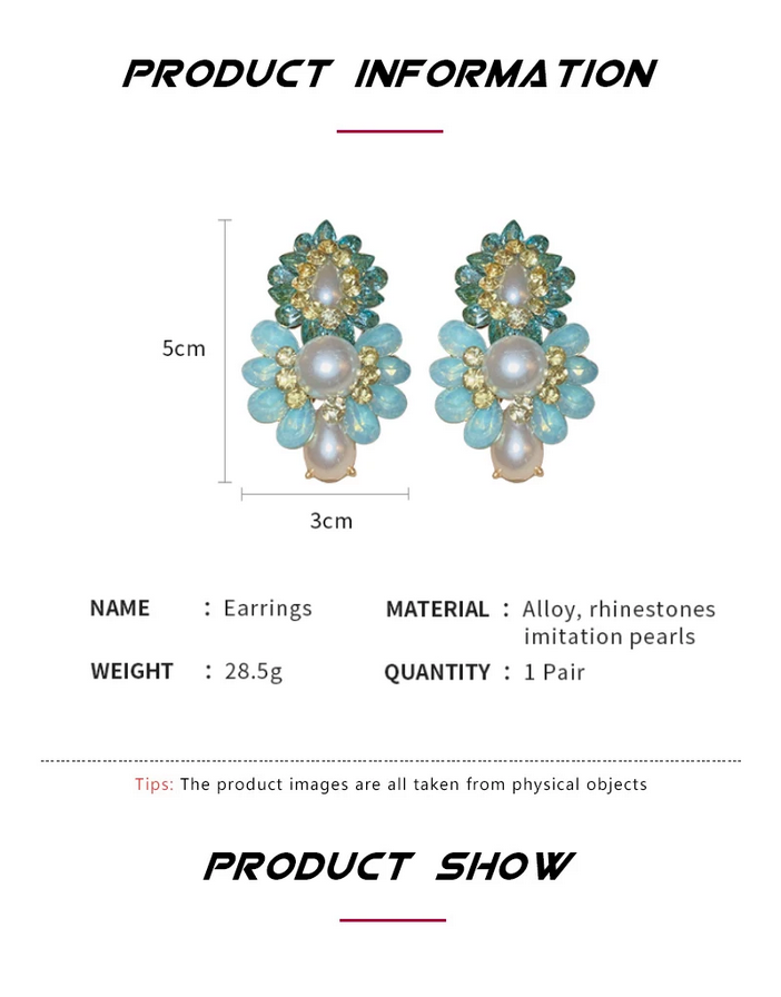 Opulent Pearl & Crystal Cluster Statement Earrings