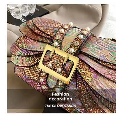 Stylish Rivet Leather Crossbody Bag