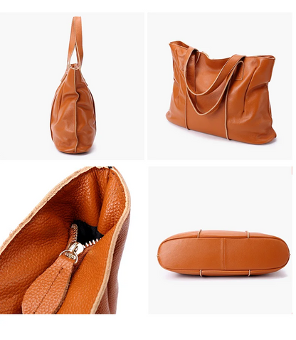 Women’s Casual Leather Shoulder Bag  Classic Luxury Handbag