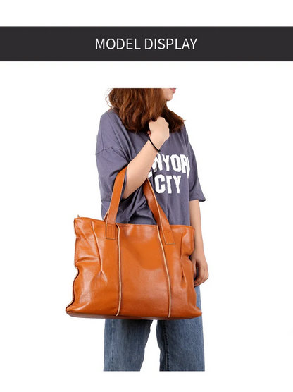 Women’s Casual Leather Shoulder Bag  Classic Luxury Handbag