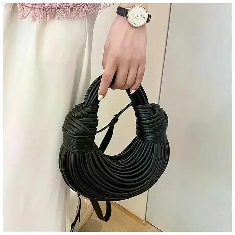Chic Handwoven Rope Knotted Hobo Bag