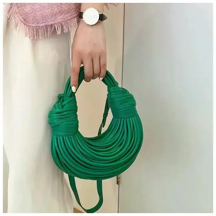 Chic Handwoven Rope Knotted Hobo Bag
