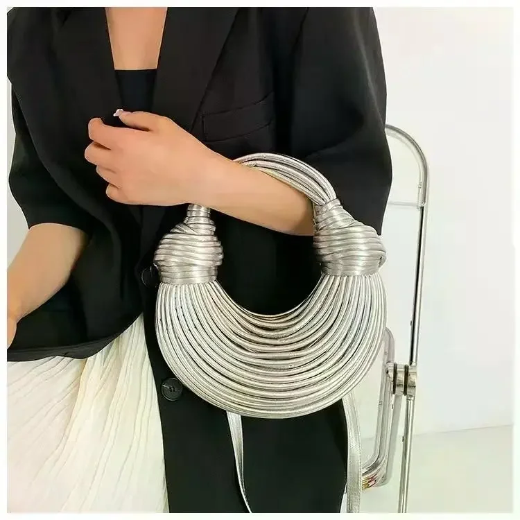 Chic Handwoven Rope Knotted Hobo Bag