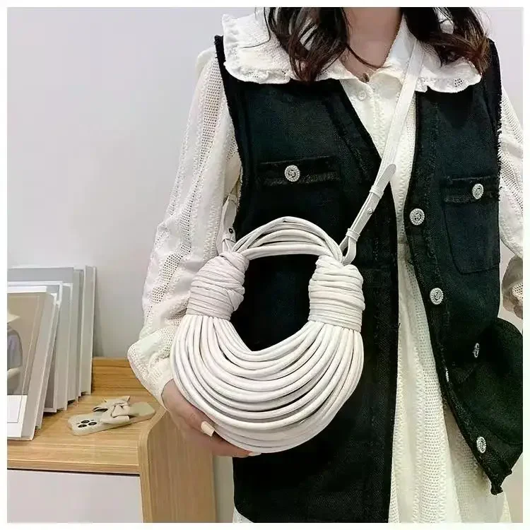 Chic Handwoven Rope Knotted Hobo Bag