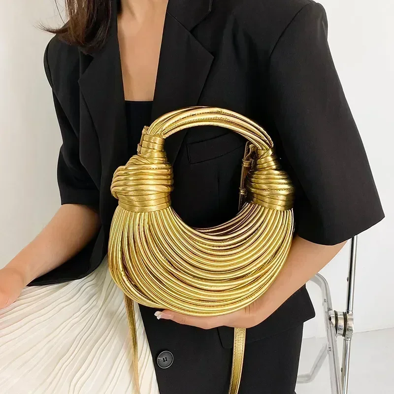 Chic Handwoven Rope Knotted Hobo Bag