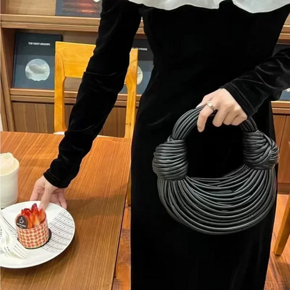 Chic Handwoven Rope Knotted Hobo Bag