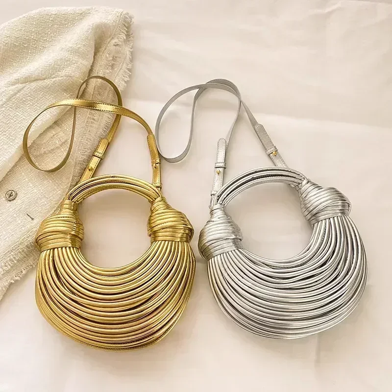 Chic Handwoven Rope Knotted Hobo Bag