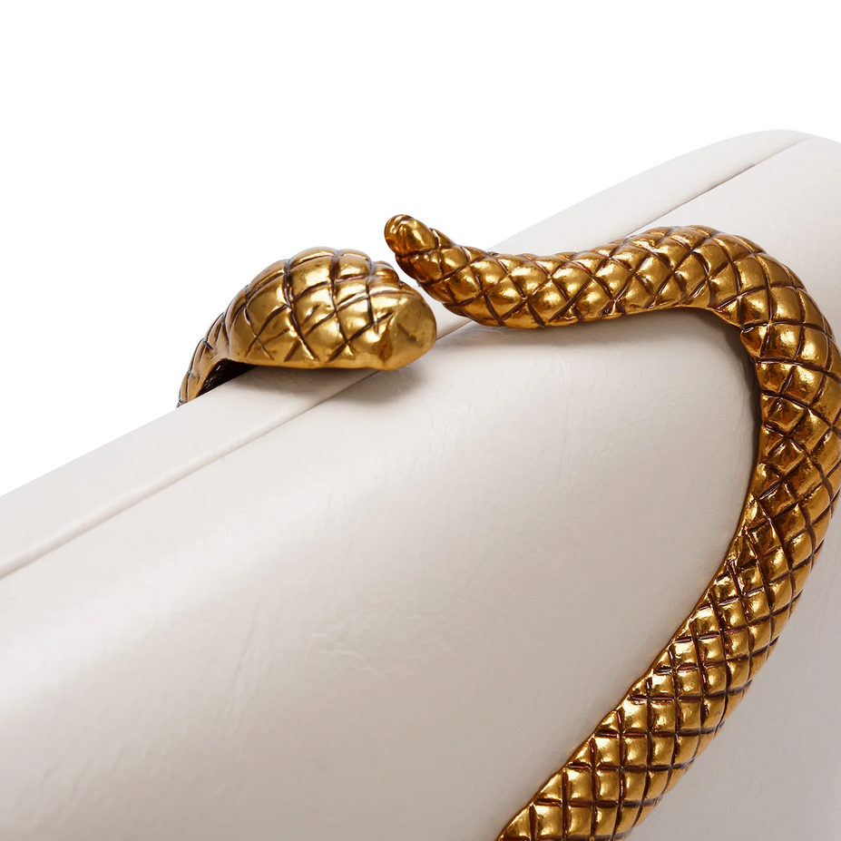 Designer Snake Pattern Metal Evening Bag Women’s Party Purse